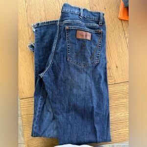 Wrangler Men's Dark Blue Straight Jeans